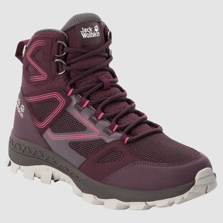 Jack Wolfskin Womens Downhill Texapore Mid Hiking Shoes Burgundy/Pink 714803QFZ